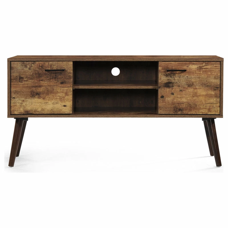 Cheapest 🥰 GDFStudio GDF Studio Amal Mid Century Modern Finished Fiberboard Entertainment Center, Pin ⭐ - Image 4