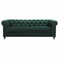 Best reviews of 🧨 Jennifer Taylor Home Winston 91" Tufted Chesterfield Sofa, Forest Green Performance Velvet 🔔