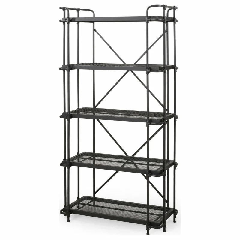 Buy ๐งจ GDFStudio Dwayne Industrial 5 Shelf Iron Mesh Bookcase ๐