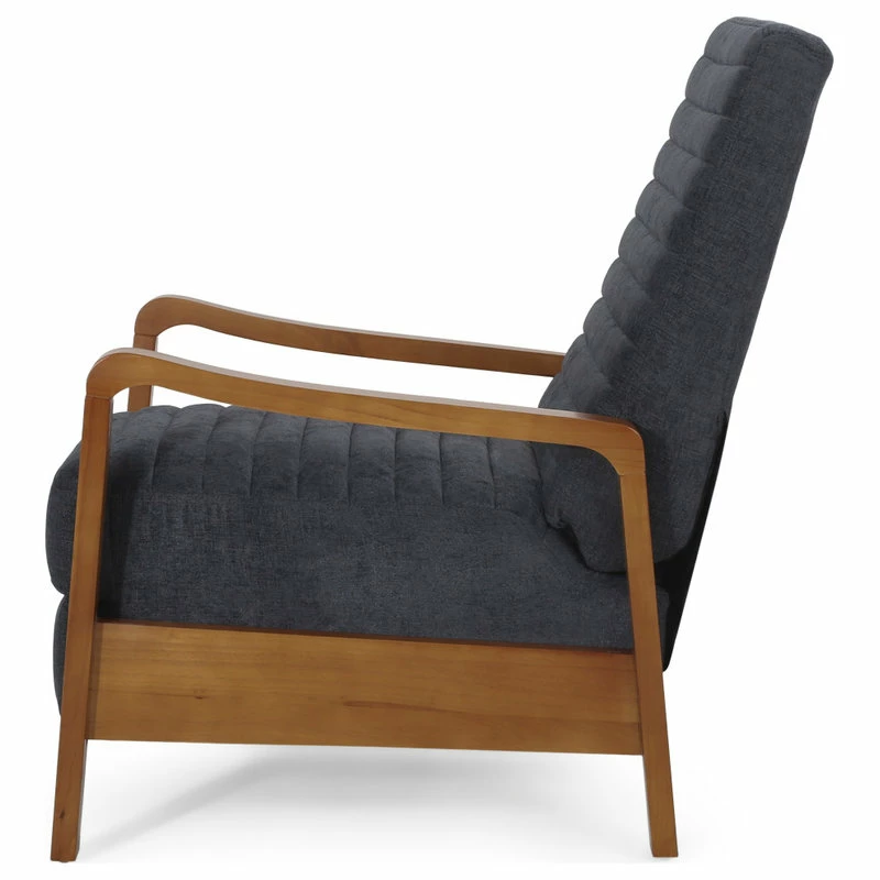 Best Sale ๐ GDFStudio Neihart Channel Stitch Pushback Recliner, Charcoal And Teak, Fabric โค๏ธ - Image 14