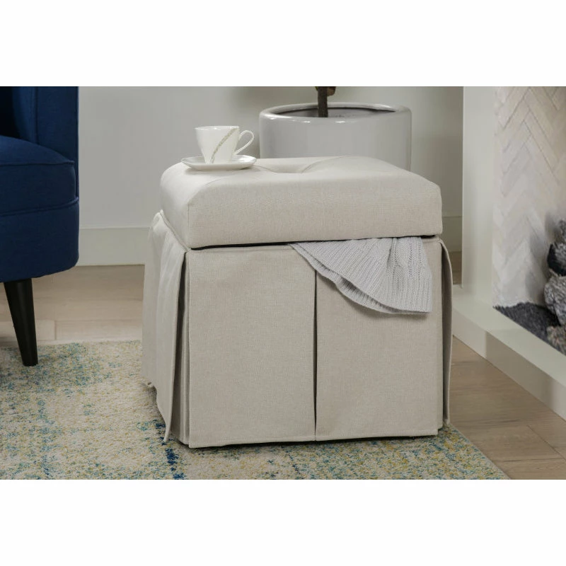 Top 10 🛒 Jennifer Taylor Home Stacy 👗 Skirted Storage Vanity Stool Ottoman, Sand Beige ✔️ - Image 7