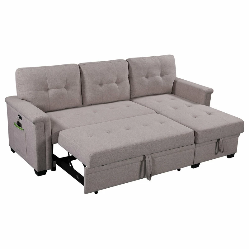 Best Pirce ✔️ Lilola Home Ashlyn Sleeper Sofa With USB Charger Pocket And Reversible Storage Chaise 👍 - Image 7