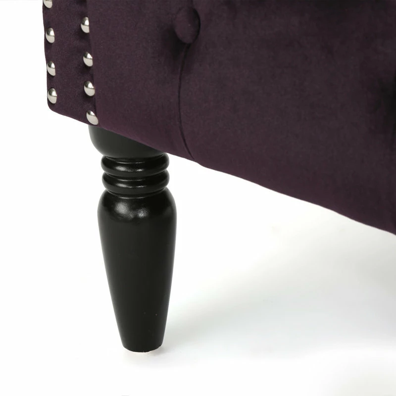 Best reviews of โค๏ธ GDFStudio GDF Studio Melaina Tufted Scroll Arm New Velvet Loveseat, Blackberry ๐ - Image 4