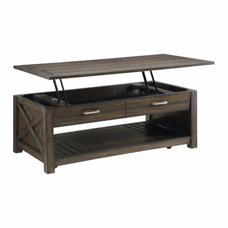 Cheap ๐ Domain Industries Inc. Lexicon Traine Wood Coffee Table In Dark Brown ๐ฅฐ - Image 3