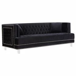 Best deal 😀 Meridian Furniture Lucas Velvet Sofa, Black 🔥