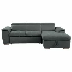 Outlet 🧨 Lexicon Home Elenor 2-Piece Set Sectional Sofa With Pull-Out Bed And Storage, Gray 👍