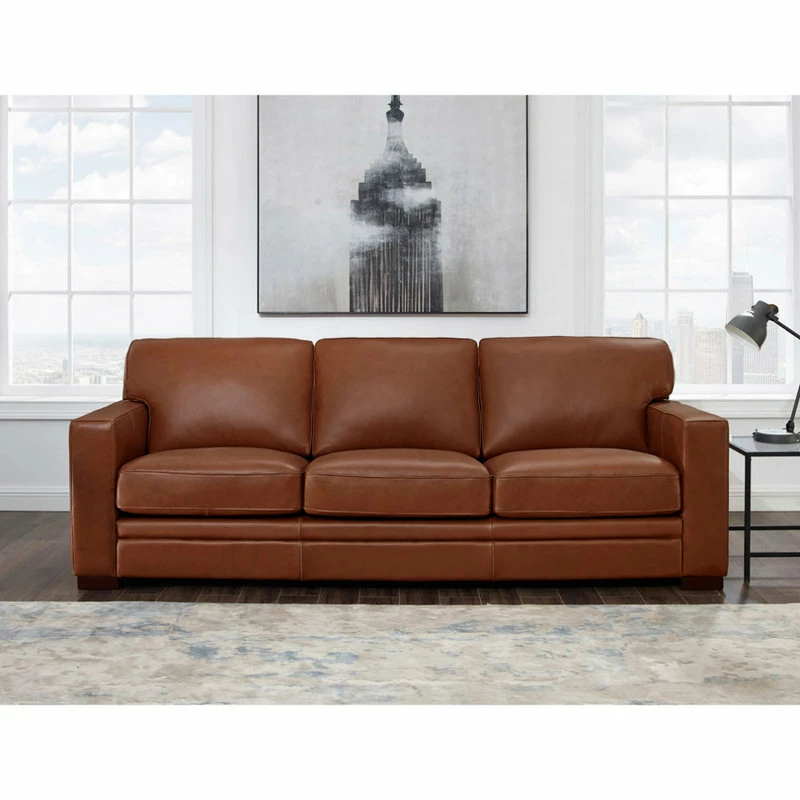 Flash Sale ๐ Hydeline USA Hydeline Dillon Top Grain Leather Sofa Collection, Cinnamon Brown, Sofa ๐ฅฐ - Image 2
