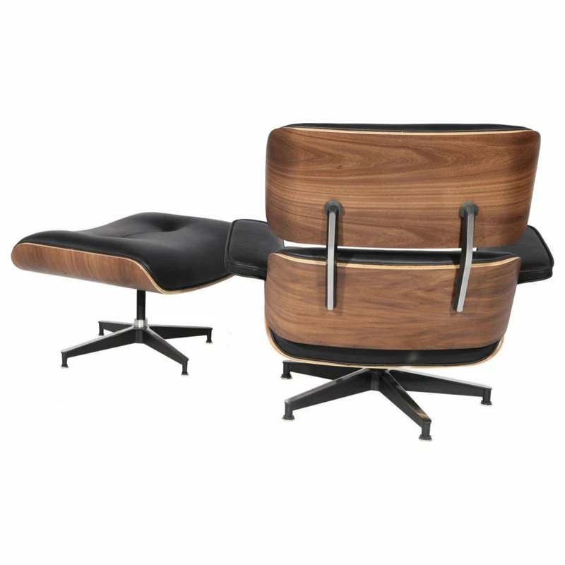 Best Sale ✨ Interior Modern Decor MOD Lounge Chair And Ottoman Premium Leather, Black Walnut ✨ - Image 4
