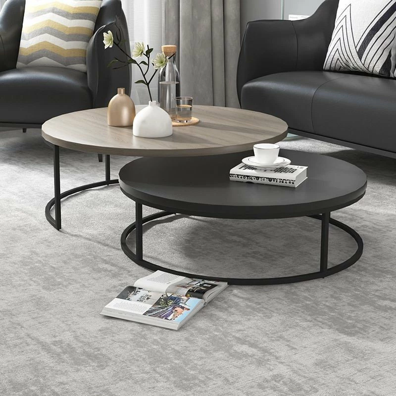 Budget ✨ Homary Modern Round Nesting Coffee Table 2-Piece Extendable Living Room Accent Table ⌛ - Image 2