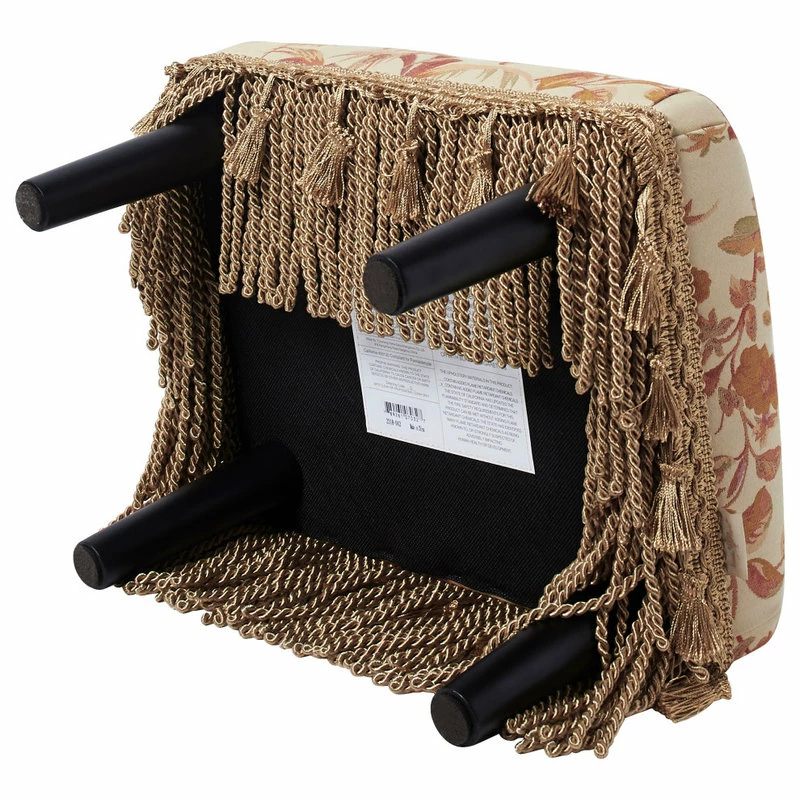 Best Sale ๐ Jennifer Taylor Home Fiona Accent Footstool Ottoman, Orange Beige Floral Jacquard ๐คฉ - Image 7