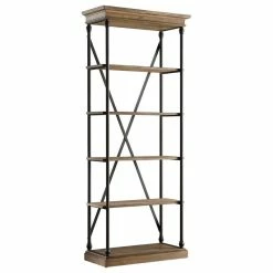 Promo 🔔 Inspire Q Eleanor Cornice 5-Shelf Bookcase, Brown, 33" Wide 🛒