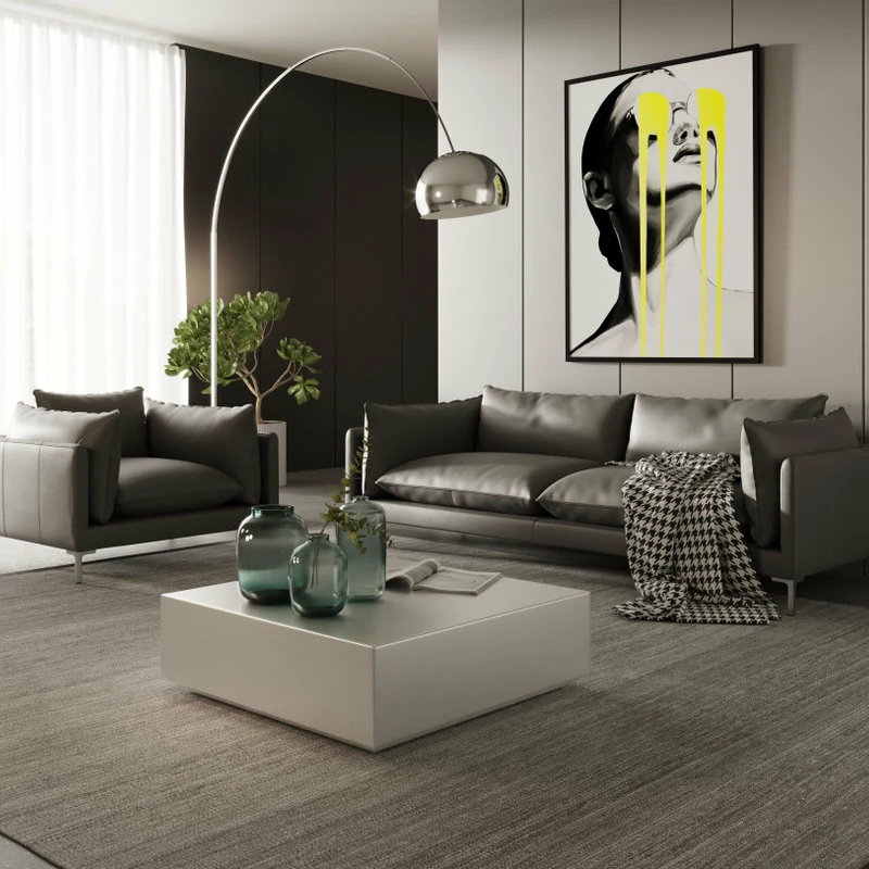 Outlet 🤩 Vig Furniture Inc. Divani Casa Harvest Modern Full Leather Sofa, Gray ✔️ - Image 2