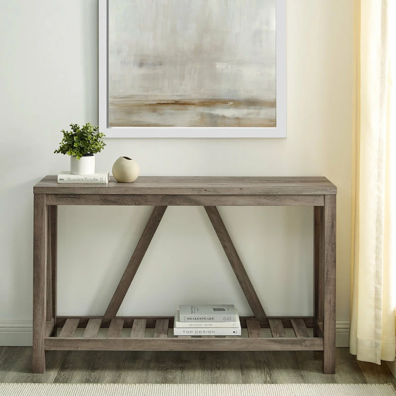 Hot Sale 🥰 Walker Edison 52" Modern Farmhouse Entryway Table, Gray Wash ✨ - Image 3
