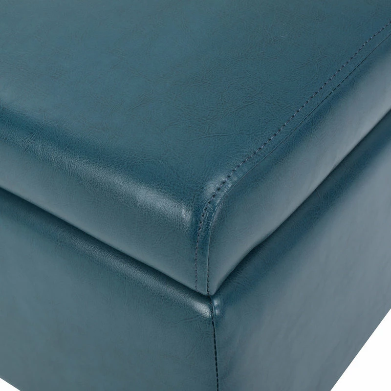 Wholesale โญ GDFStudio GDF Studio Breanna Contemporary Storage Ottoman, Teal Leather ๐ - Image 6