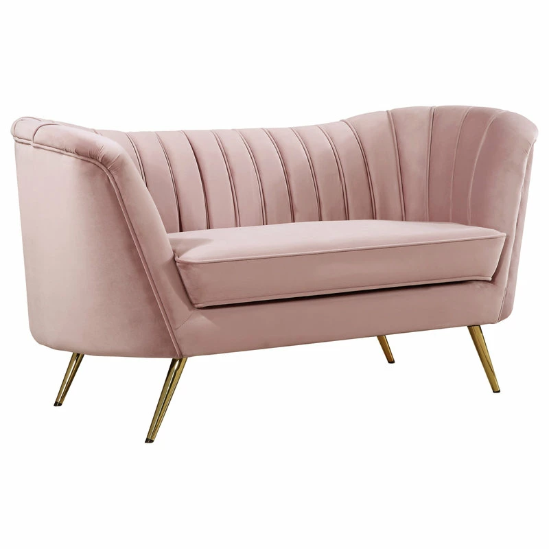 Best deal ๐งจ Meridian Furniture Margo Velvet Loveseat, Pink ๐