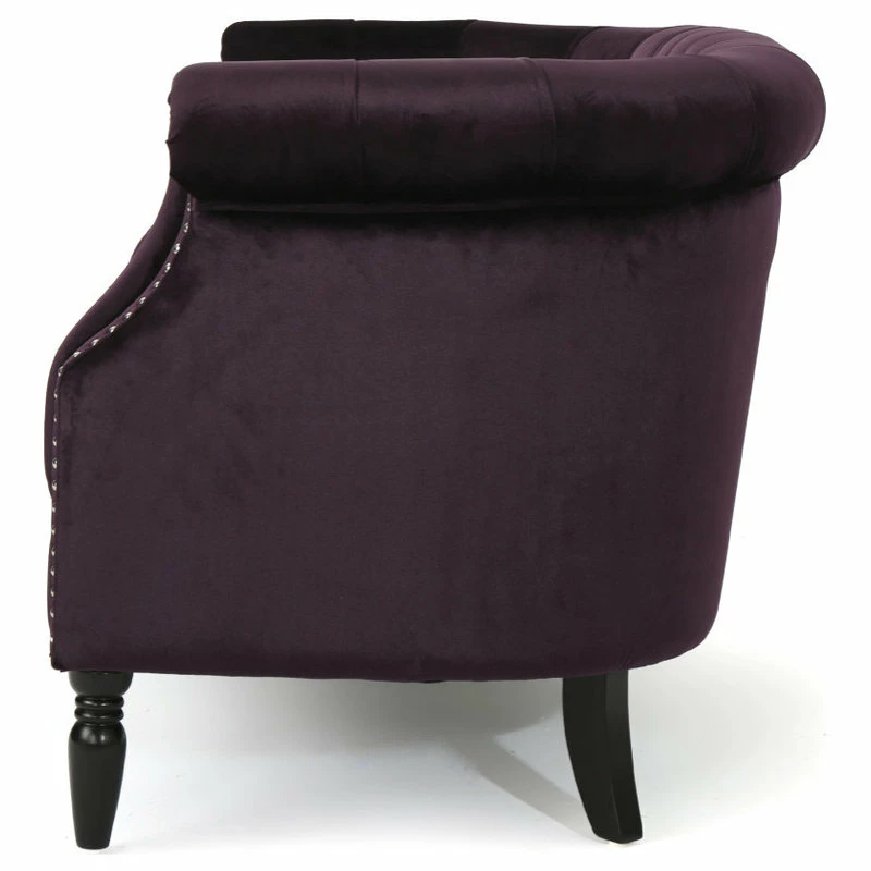 Best reviews of โค๏ธ GDFStudio GDF Studio Melaina Tufted Scroll Arm New Velvet Loveseat, Blackberry ๐ - Image 7