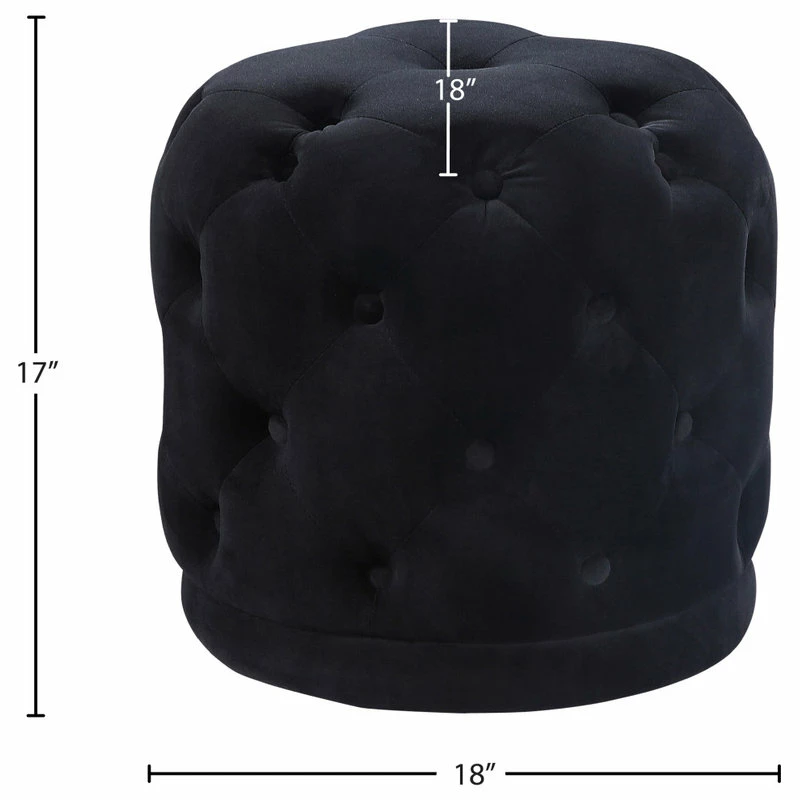 Promo ๐ Meridian Furniture Harper Velvet Ottoman/Stool, Black ๐ - Image 4