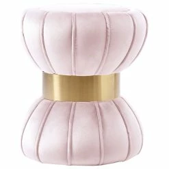 Cheap ✨ Meridian Furniture Vino Pink Velvet Ottoman/Stool, Pink ⭐