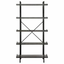 Budget 🎉 Walker Edison 68" Industrial Metal Bookcase - Grey Wash 🥰