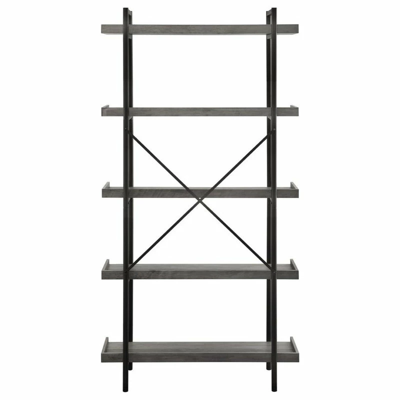 Budget ๐ Walker Edison 68" Industrial Metal Bookcase - Grey Wash ๐ฅฐ