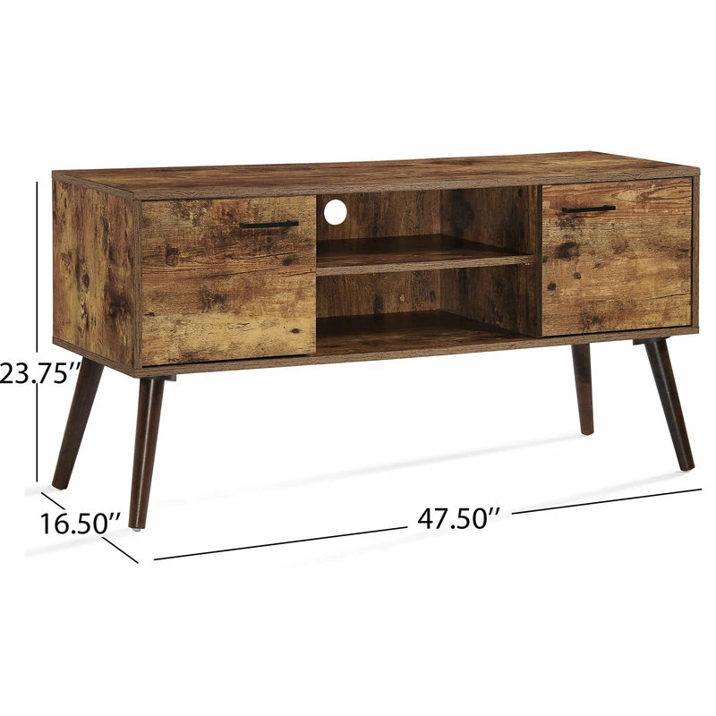 Cheapest 🥰 GDFStudio GDF Studio Amal Mid Century Modern Finished Fiberboard Entertainment Center, Pin ⭐ - Image 3