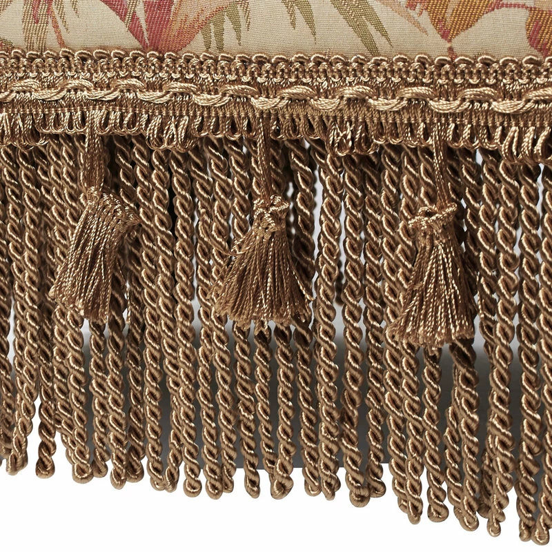 Best Sale ๐ Jennifer Taylor Home Fiona Accent Footstool Ottoman, Orange Beige Floral Jacquard ๐คฉ - Image 8