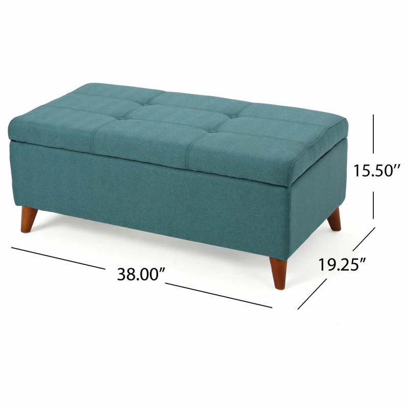 Brand new ๐ GDFStudio GDF Studio Etoney Fabric Storage Ottoman, Teal ๐ - Image 4