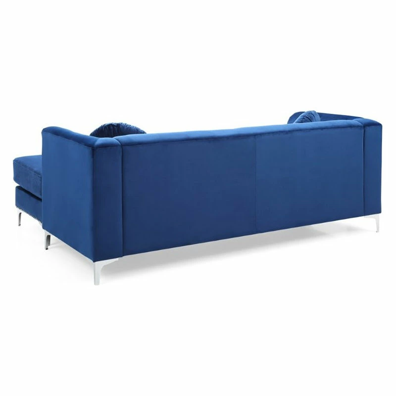 Best deal ⭐ Glory Furniture Pompano Velvet Sofa Chaise In Navy Blue 🤩 - Image 5
