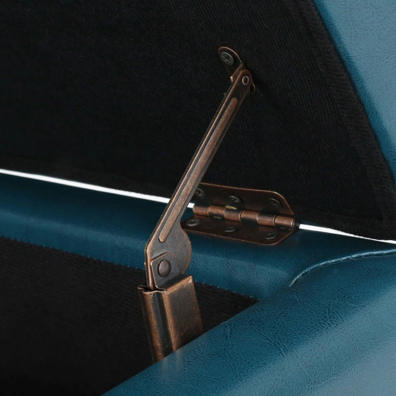 Wholesale โญ GDFStudio GDF Studio Breanna Contemporary Storage Ottoman, Teal Leather ๐ - Image 5