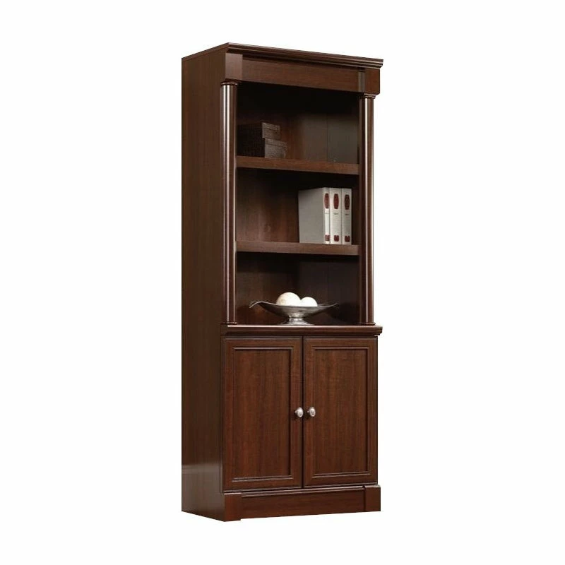 Discount β Sauder Palladia Engineered Wood And Metal 3-Shelf Bookcase In Select Cherry π