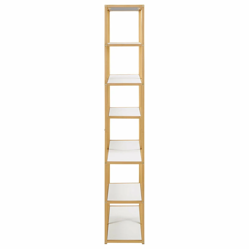 Deals 🤩 Inspire Q Marina Geometric Gold Finish Powder 🧥 Coat Metal Bookcase ⌛ - Image 3