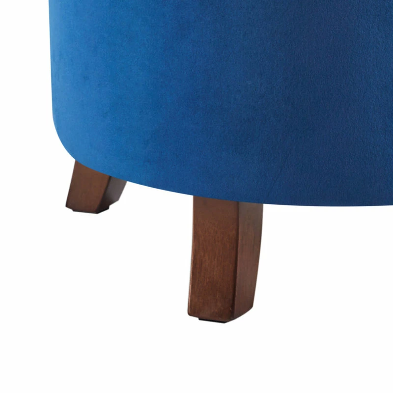 Deals 🛒 Belleze Storage Ottoman With Button Tufted Accents, Navy Blue 👏 - Image 2