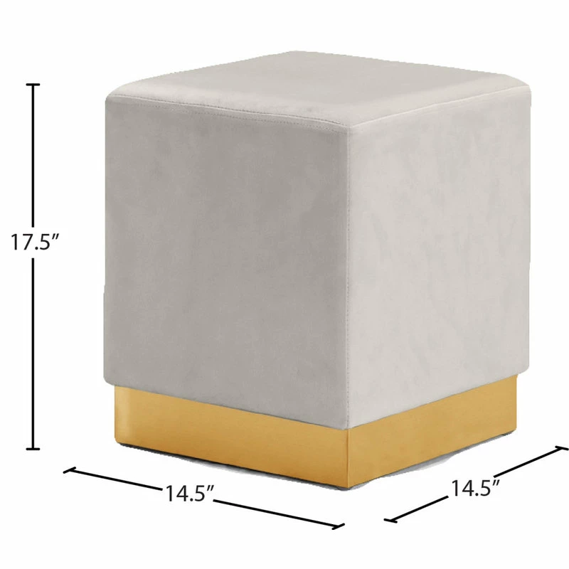 Best reviews of ๐ Meridian Furniture Jax Velvet Ottoman/Stool, Cream, Gold Base ๐คฉ - Image 4