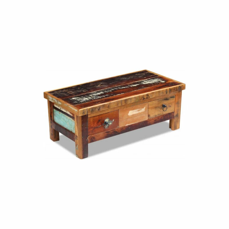 Best Pirce 🔔 Vida XL LLC Vidaxl Coffee Table Drawers Solid Reclaimed Wood 35.4"x17.7"x13.8" 🥰 - Image 3