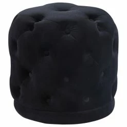 Promo 😀 Meridian Furniture Harper Velvet Ottoman/Stool, Black 😍