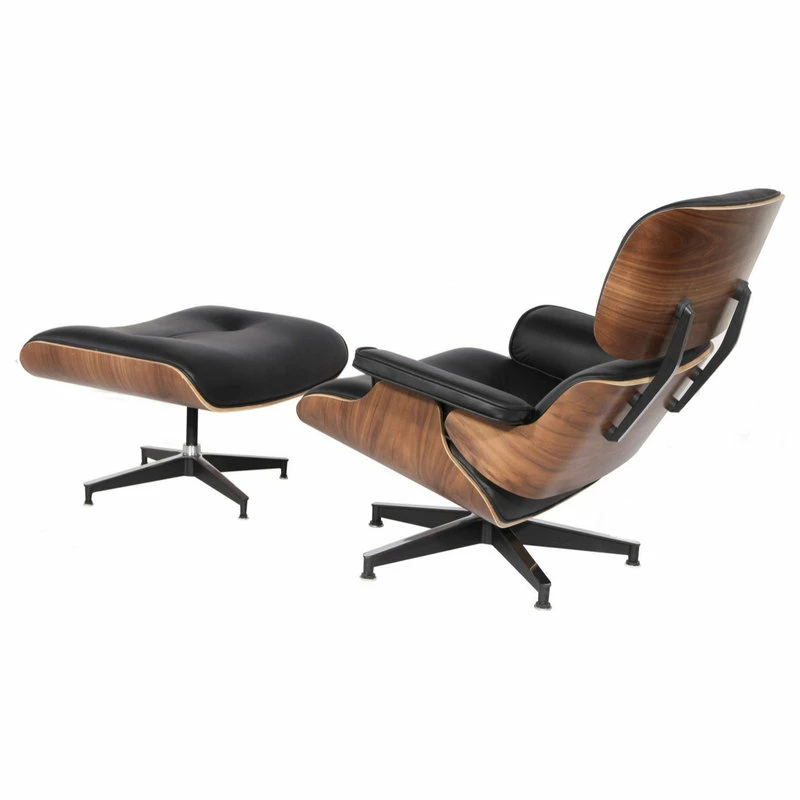 Best Sale ✨ Interior Modern Decor MOD Lounge Chair And Ottoman Premium Leather, Black Walnut ✨ - Image 3