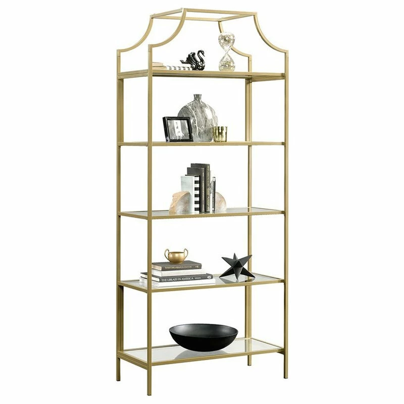 Wholesale 💯 Home Square 2 Piece Bookcase Set In Satin Gold 🔥 - Image 3
