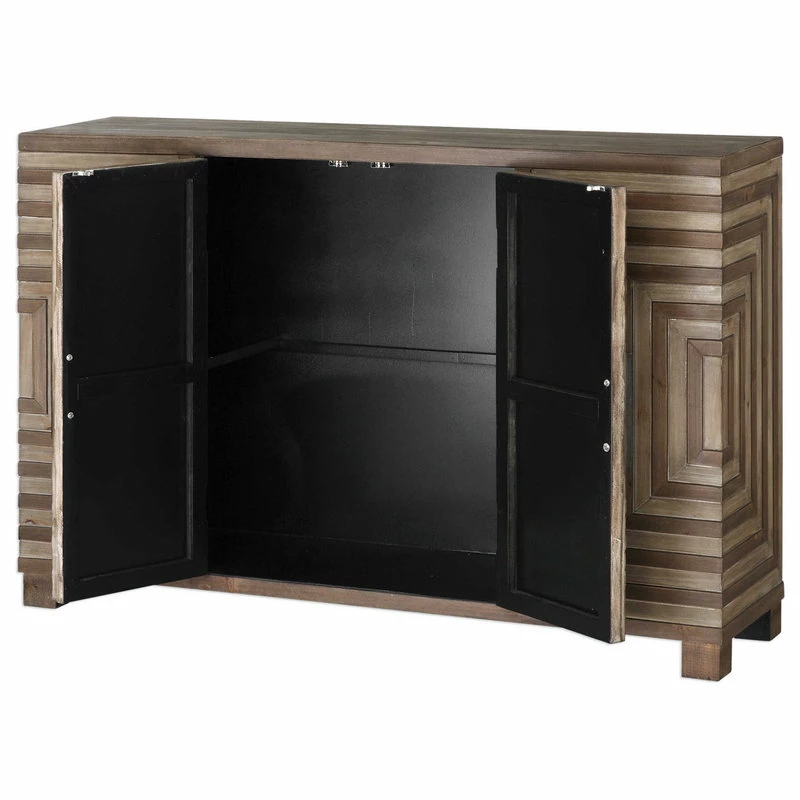 Wholesale 💯 Uttermost Midcentury Modern Pieced Wood Console Cabinet, Geometric Table Squares 🤩 - Image 3