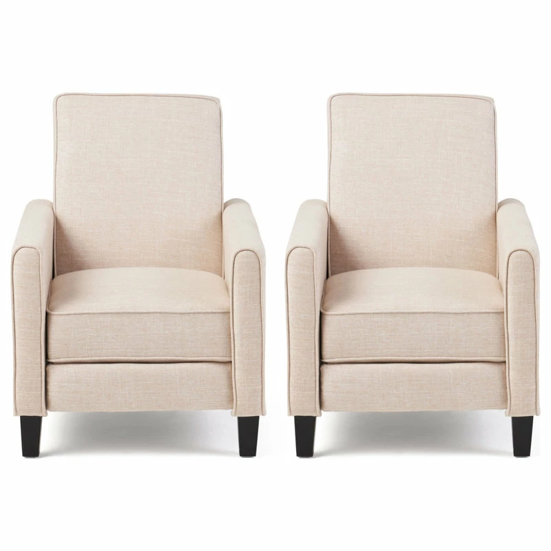 Best deal ๐งจ GDFStudio Susan Fabric Recliner, Set Of 2, Beige And Dark Brown โญ