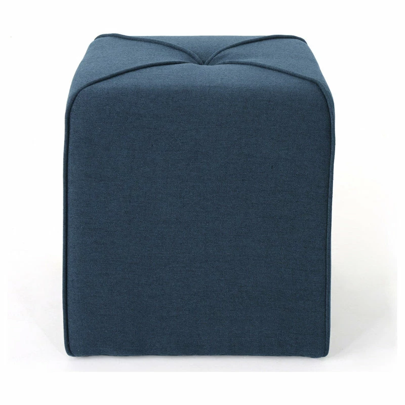 Discount 🎁 GDFStudio GDF Studio Tammy Fabric Square Ottoman, Navy Blue 🤩 - Image 8