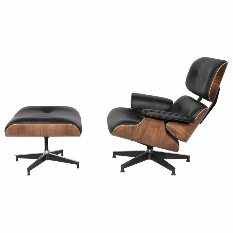 Best Sale ✨ Interior Modern Decor MOD Lounge Chair And Ottoman Premium Leather, Black Walnut ✨ - Image 6