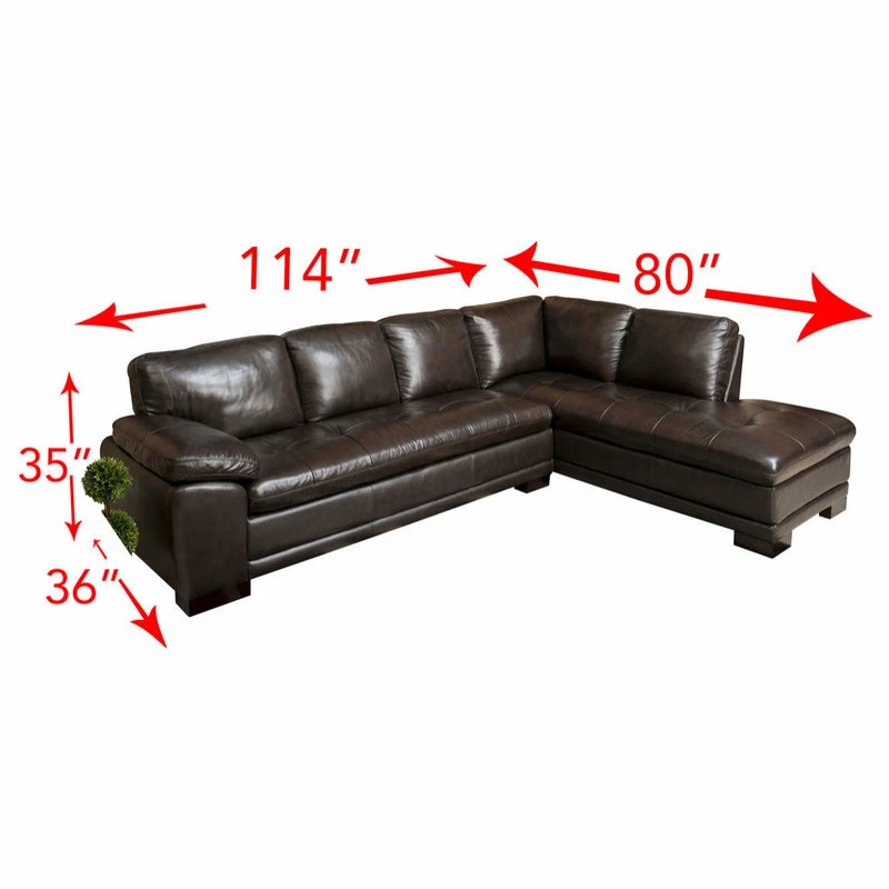 Wholesale ๐ Abbyson Living Devonshire Leather Sectional Sofa, Brown ๐ - Image 3