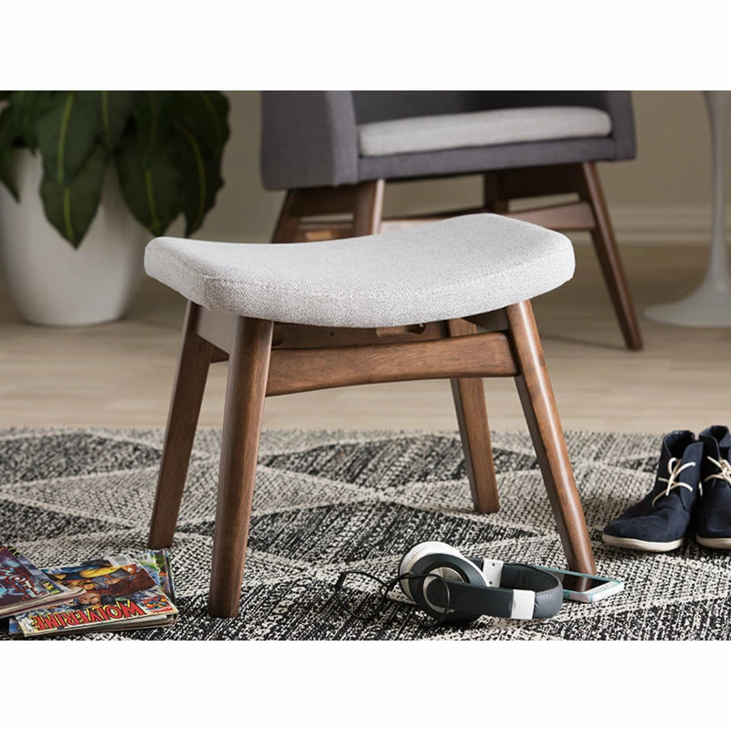 Cheap ๐ Baxton Studio Vera Light Gray Fabric Upholstered Ottoman โญ - Image 5