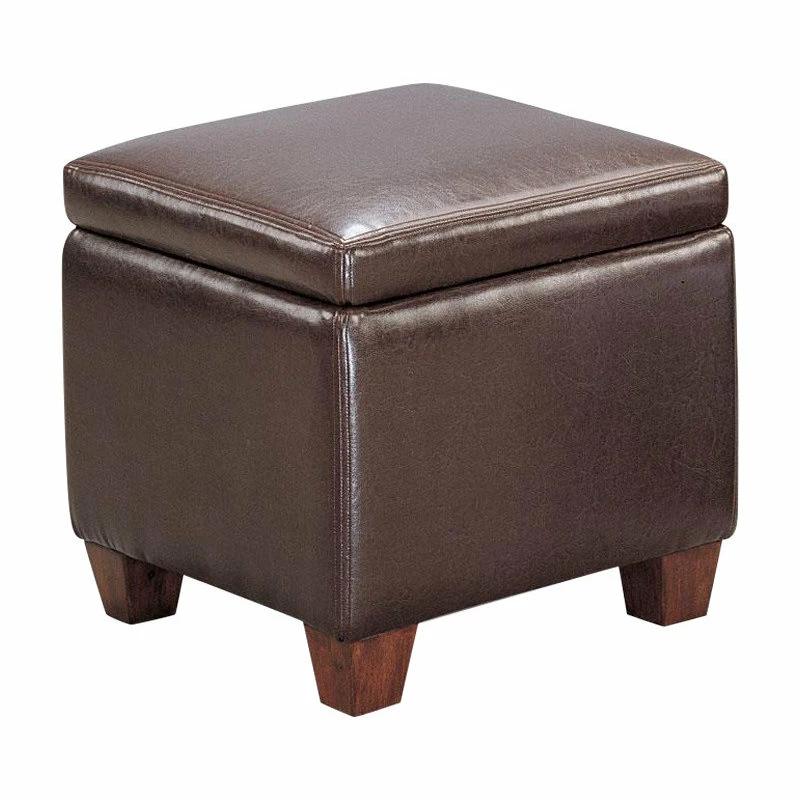 Deals 🥰 Coaster Home Furnishings Coaster Casual Faux Leather Storage Cube Ottoman, Brown 🎁 - Image 5