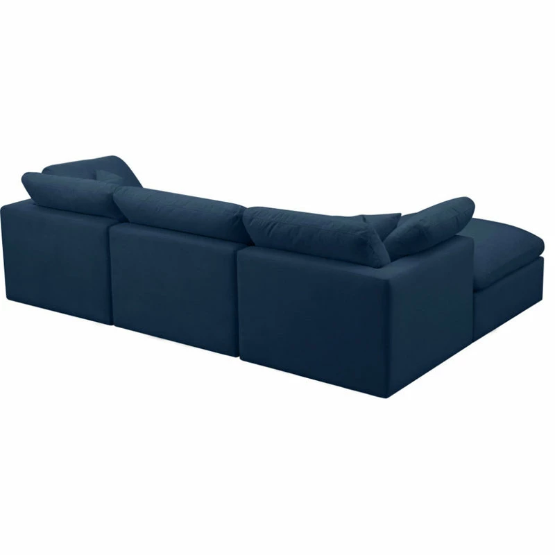 Coupon 🌟 Meridian Furniture Plush Cloud-Like Comfort Modular 4-Seat Sectional And Ottoman, Navy, Seating 😀 - Image 7