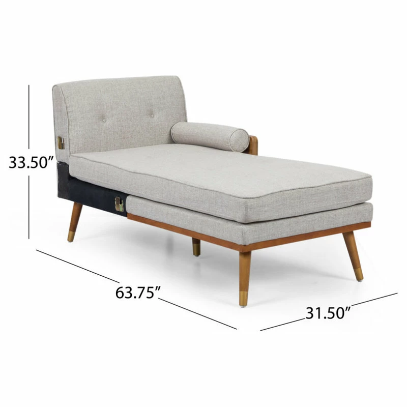 Promo ๐ GDFStudio Haddie Fabric Chaise Sectional, Beige And Dark Walnut ๐ - Image 8