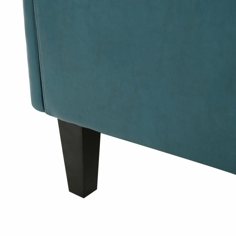 Wholesale 🌟 GDFStudio GDF Studio Harbison Leather Loveseat Settee, Teal 🤩 - Image 3