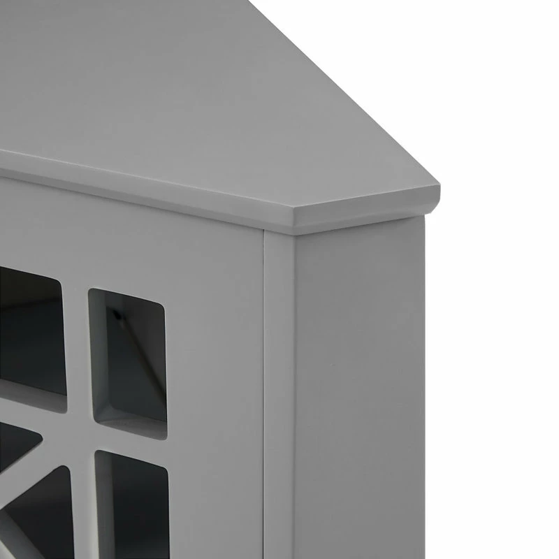 Discount โ Walker Edison Gwen Fretwork Corner Accent Cabinet - Grey ๐คฉ - Image 5