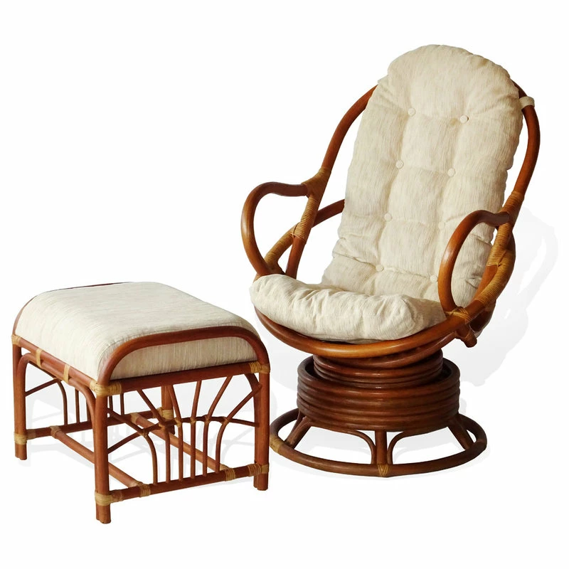 Cheap ๐ฅฐ SK New Interiors Ottoman Footstool Handmade ECO Natural Rattan Wicker With Cream Cushion, Colonia ๐ - Image 4