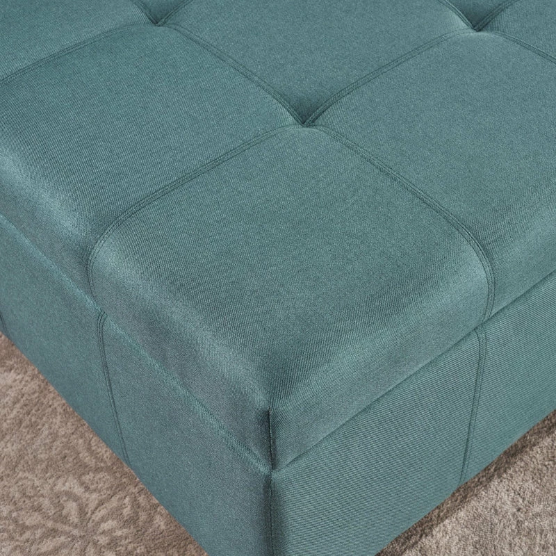 New 🛒 GDFStudio GDF Studio Carlyle Fabric Storage Ottoman, Dark Teal Fabric ✨ - Image 7